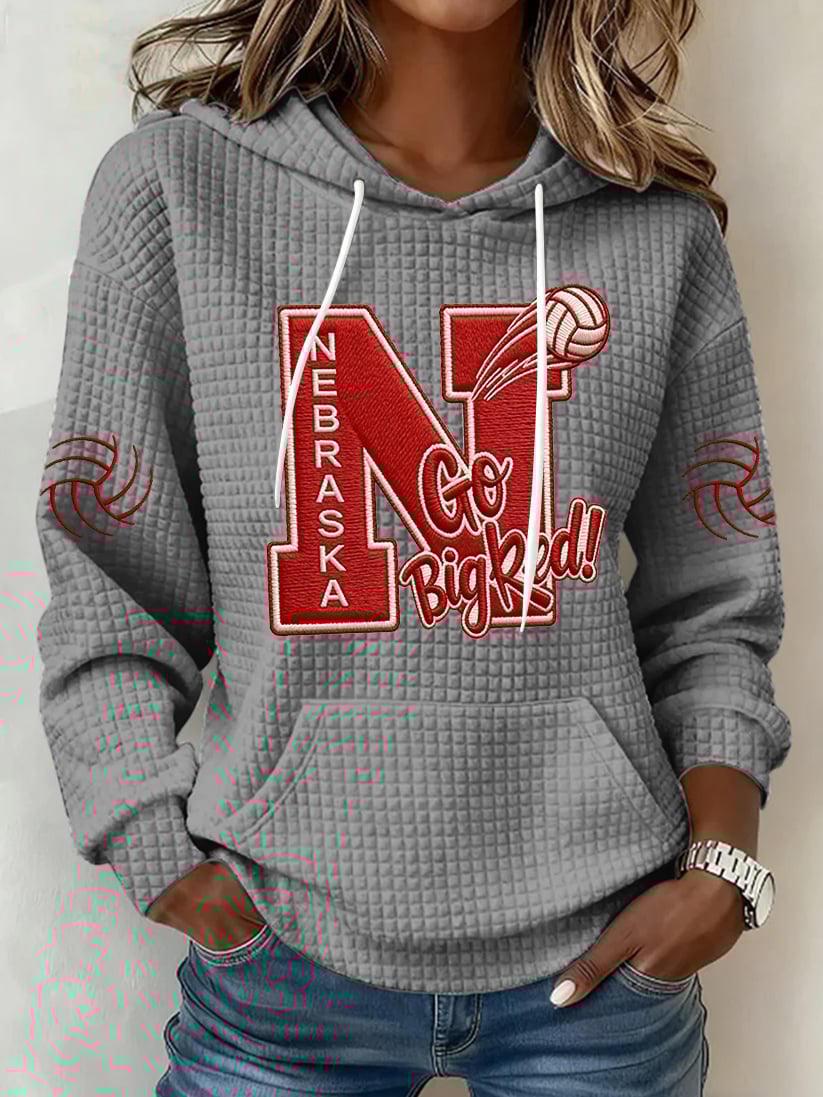 Women's Vintage Volleyball Print Hoodie