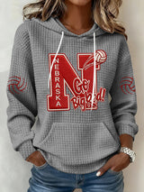 Women's Vintage Volleyball Print Hoodie