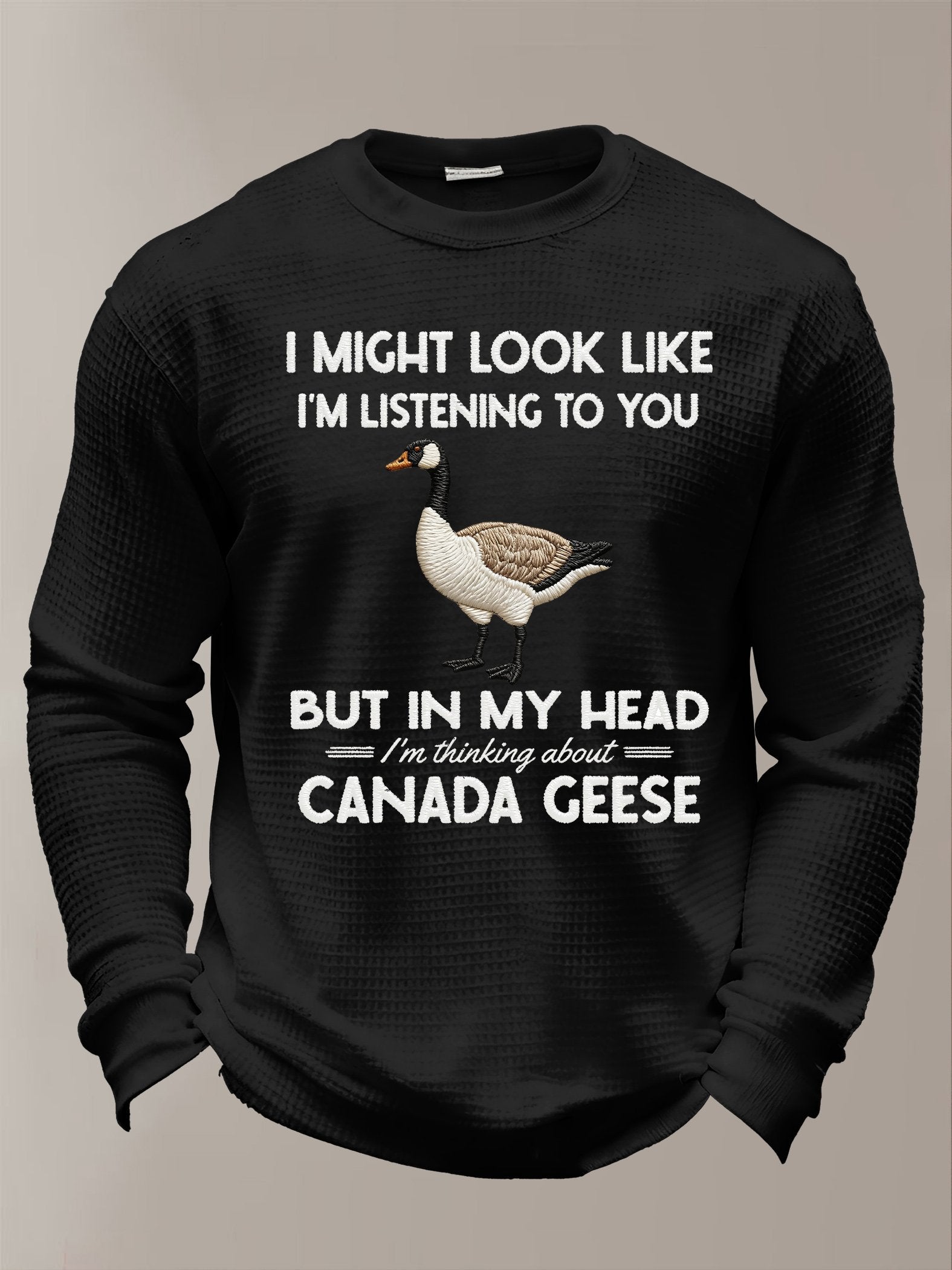 Men's casual Canada Goose waffle-knit T-shirt