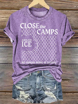 Women's  Abolish ICE  Close The Camps Print  T-Shirt