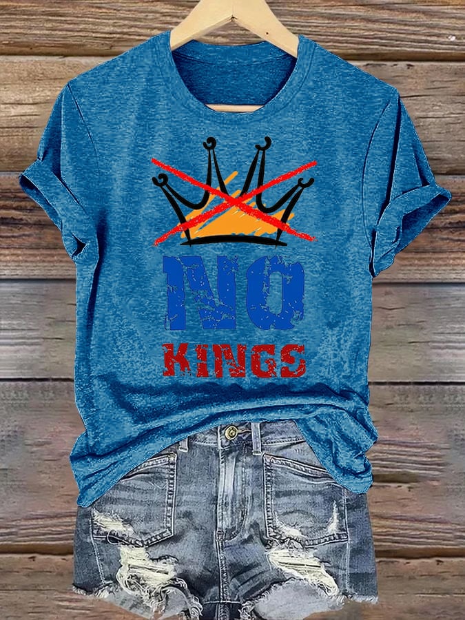 🔥Buy 3 Get 15% Off🔥Women's  NO KINGS Print T-Shirt