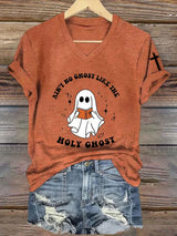 Women's Ain't No Ghost Like The Holy Ghost Print Casual T-shirt