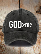 God > me Embroidery Flat Bill Cap