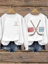 Women's Golden Boy and Ice Prince Hockey Sticks Sweatshirt