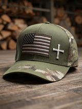 Retro American Flag Print Baseball Cap