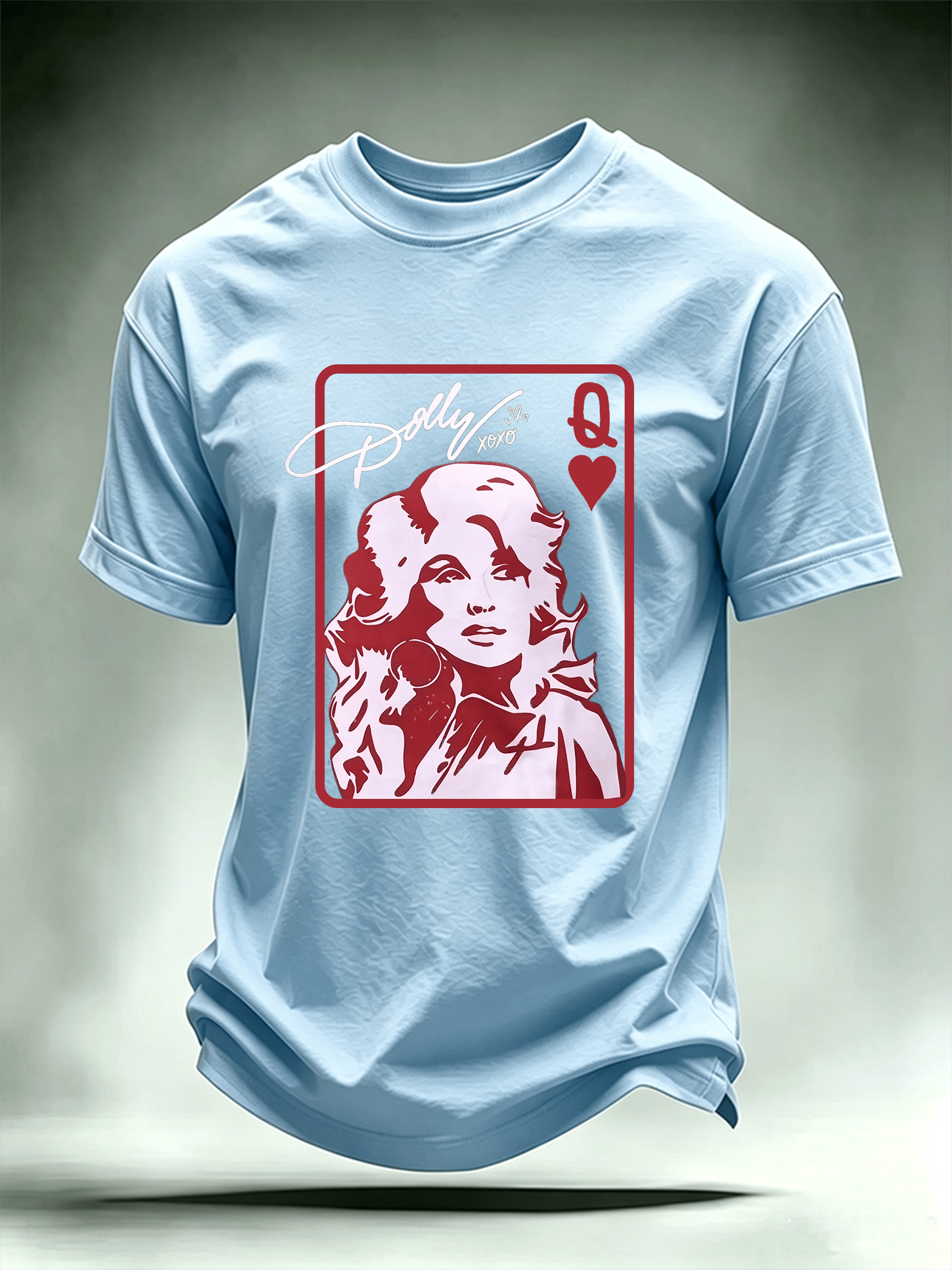 Men's Queen of Hearts Shirt Country Music Graphic Print T-Shirt