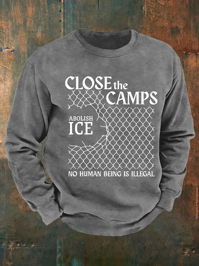 Men's  Abolish ICE  Close The Camps  Printed  Sweatshirt