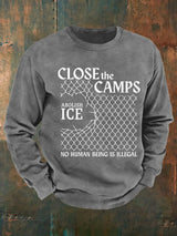 Men's  Abolish ICE  Close The Camps  Printed  Sweatshirt
