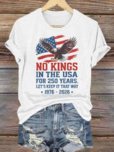 🔥Buy 3 Get 15% Off🔥Women's  No Kings USA Patriotic Tee ,250 Years of Democracy printed T-shirt