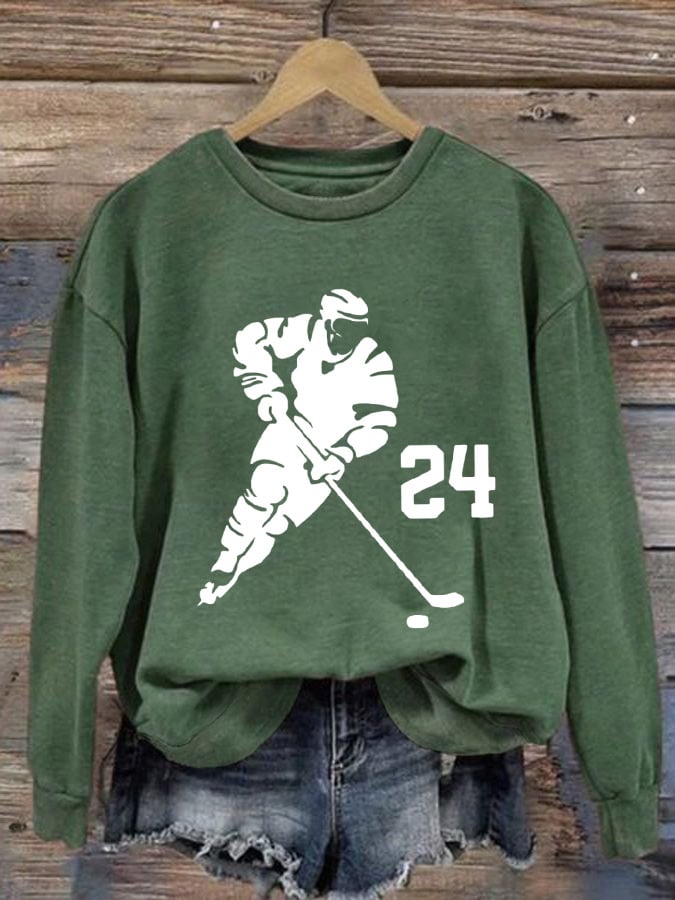 Women's Hockey Romance Print Casual Sweatshirt