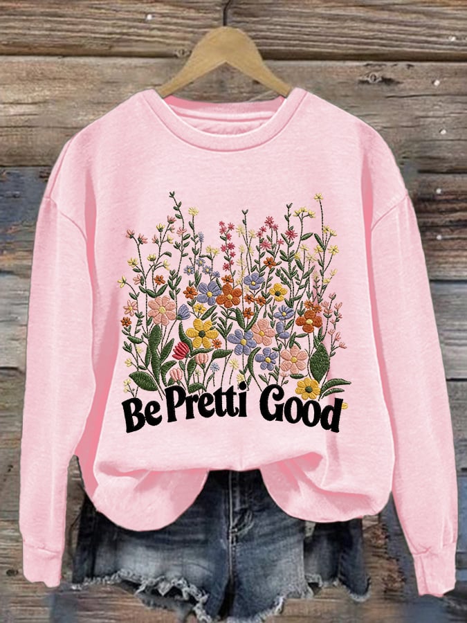 Women's Casual FDT Printed Long-Sleeve Sweatshirt