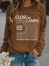 Women's  Abolish ICE  Close The Camps  Printed  Sweatshirt