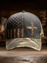 Retro American Flag Print Baseball Cap