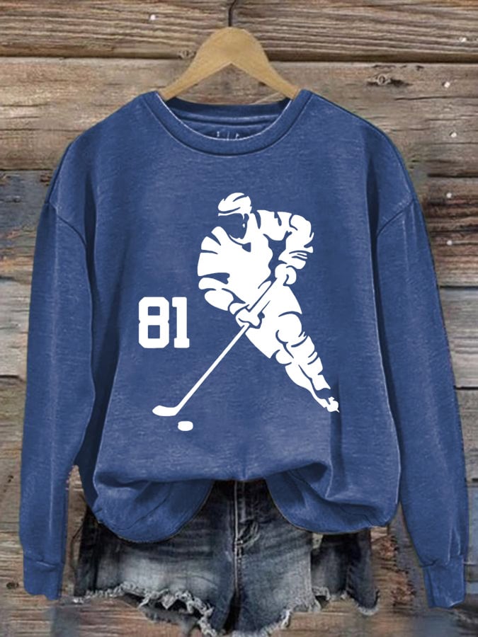 Women's Hockey Romance Print Casual Sweatshirt