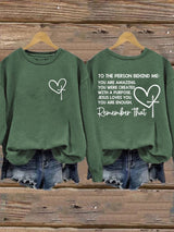 Women's Dear Person Behind Me Christian Print Casual Sweatshirt