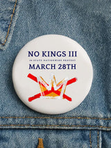 🔥Buy 3 Get 15% Off🔥Unisex Retro No Kings III 50 State Nationwide Protest March 28th Pin-Back Button