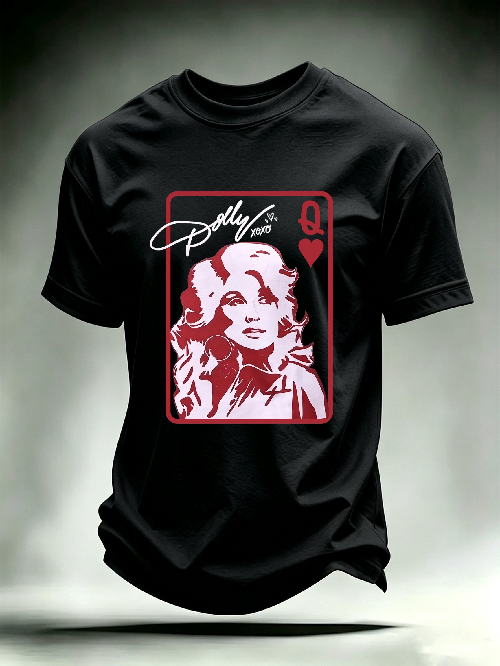 Men's Queen of Hearts Shirt Country Music Graphic Print T-Shirt