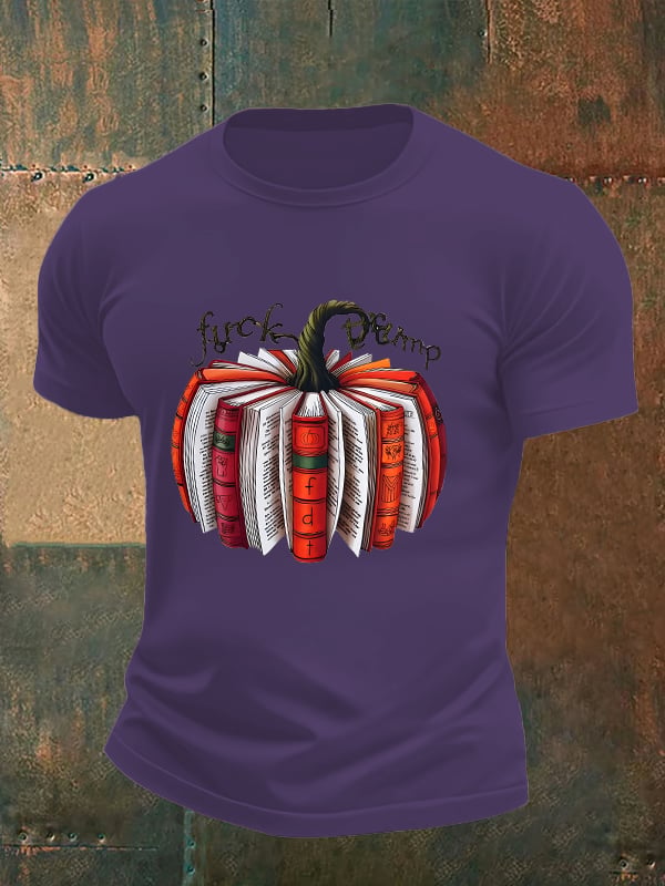 🔥Buy 3 Get 15% Off🔥Men's  Fall Book Pumpkin DTF transfer - FDT, Fall Aesthetic print  T-Shirt