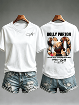 Women's  Vintage Signature Graphic Memorial Print T-Shirt