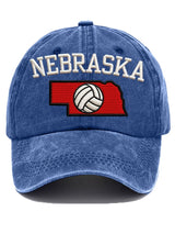 Retro Volleyball Print Baseball Cap