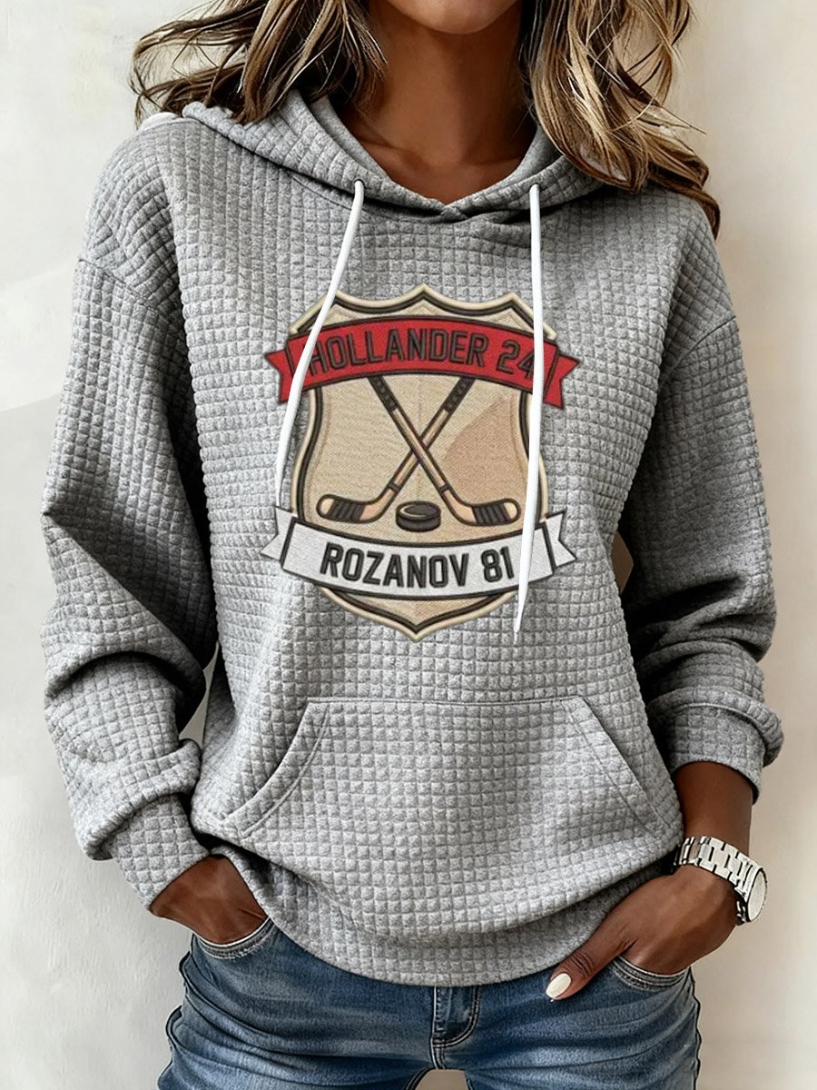 Women's Hockey Romance Print Casual Hoodie