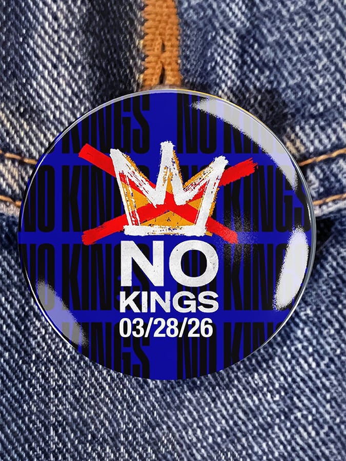 🔥Buy 3 Get 15% Off🔥Unisex Retro No Kings Day March 28 2026 Print Pin-Back Button