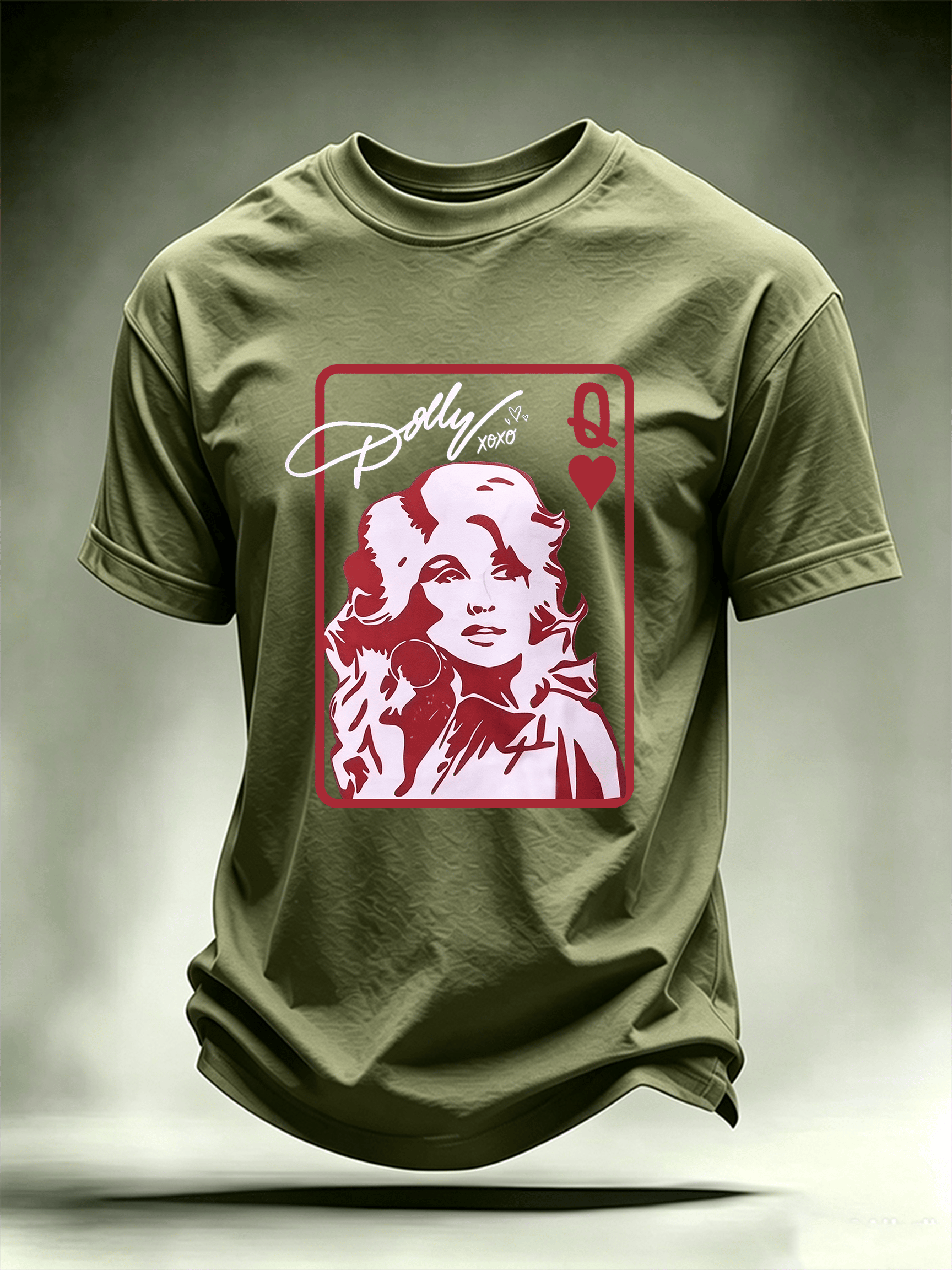 Men's Queen of Hearts Shirt Country Music Graphic Print T-Shirt
