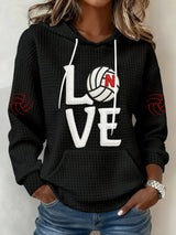 Women's Vintage  Volleyball Print Hoodie