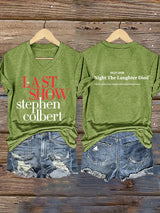 🔥Buy 3 Get 15% Off🔥V-Neck Retro Last Show 05.21.2026 The Night The Laughter Died After The Episode Ended. Hopefully People Laughed During The Show Print T-Shirt