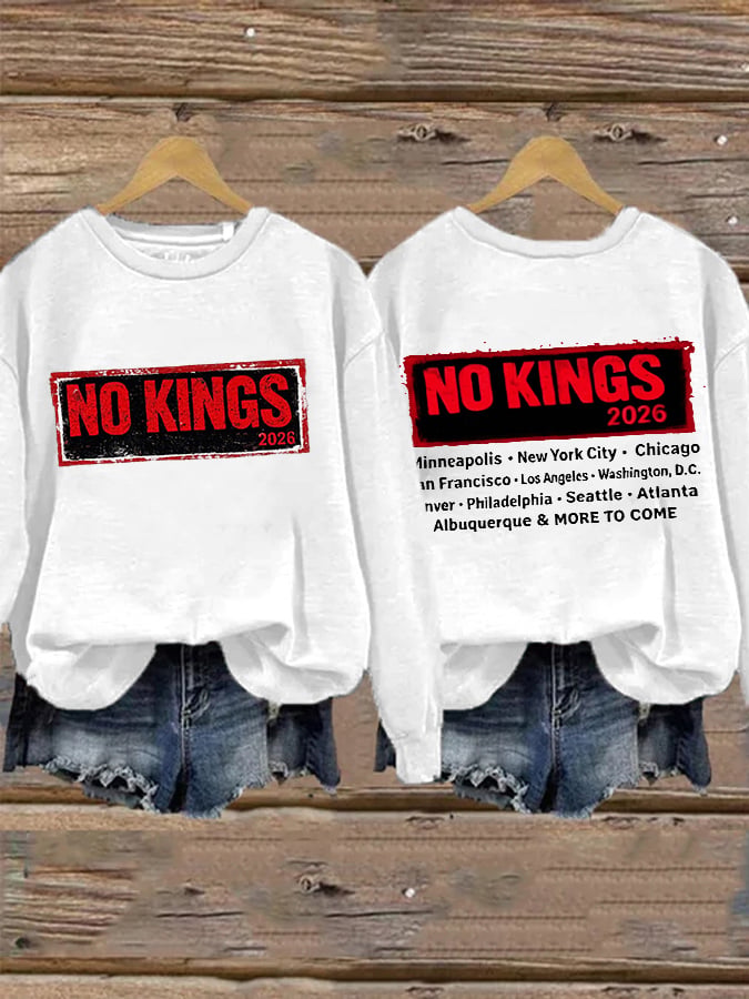 🔥Buy 3 Get 15% Off🔥Retro No Kings 2026 Minneapolis . New York City Chicago In Francisco Los Angeles Washington, D.C. Denver Philadelphia Seattle Atlanta Albuquerque & More To Come Print Sweatshirt