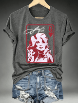 Women's Queen of Hearts Shirt Country Music Graphic Print T-Shirt