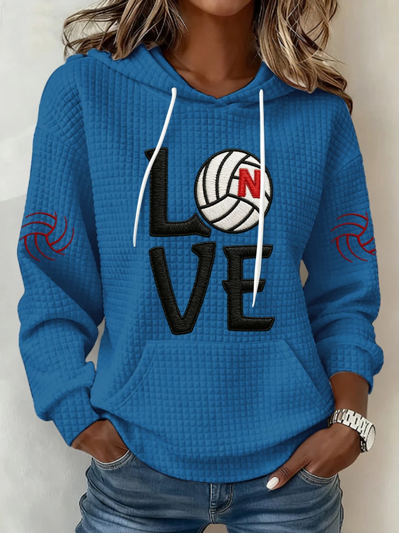 Women's Vintage  Volleyball Print Hoodie