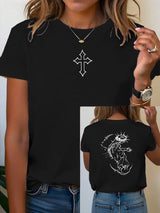 Unisex Fearless Cross Print Acid Washed T-shirt