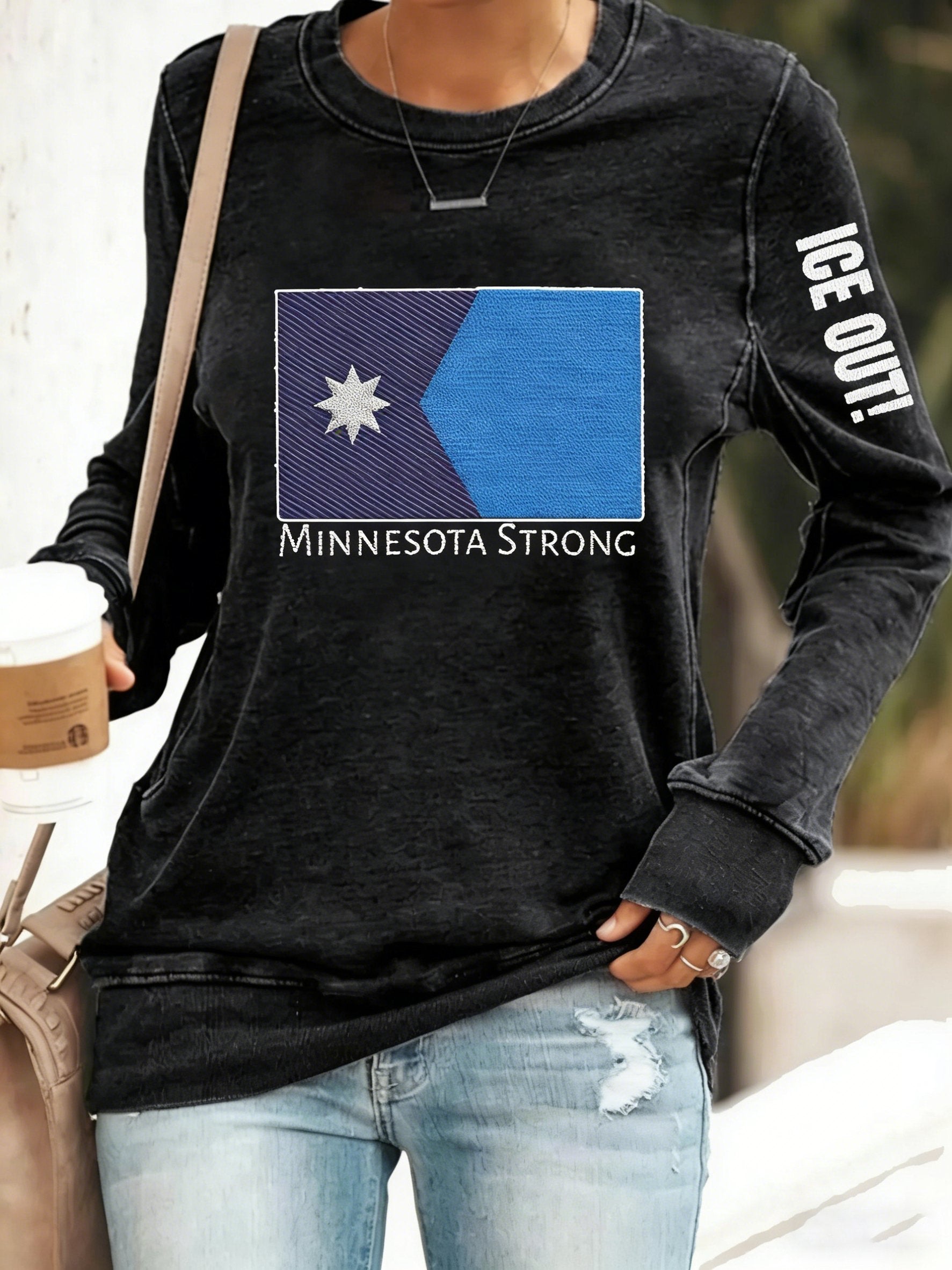 Women's ICE Out Minnesota Strong Print Hoodie