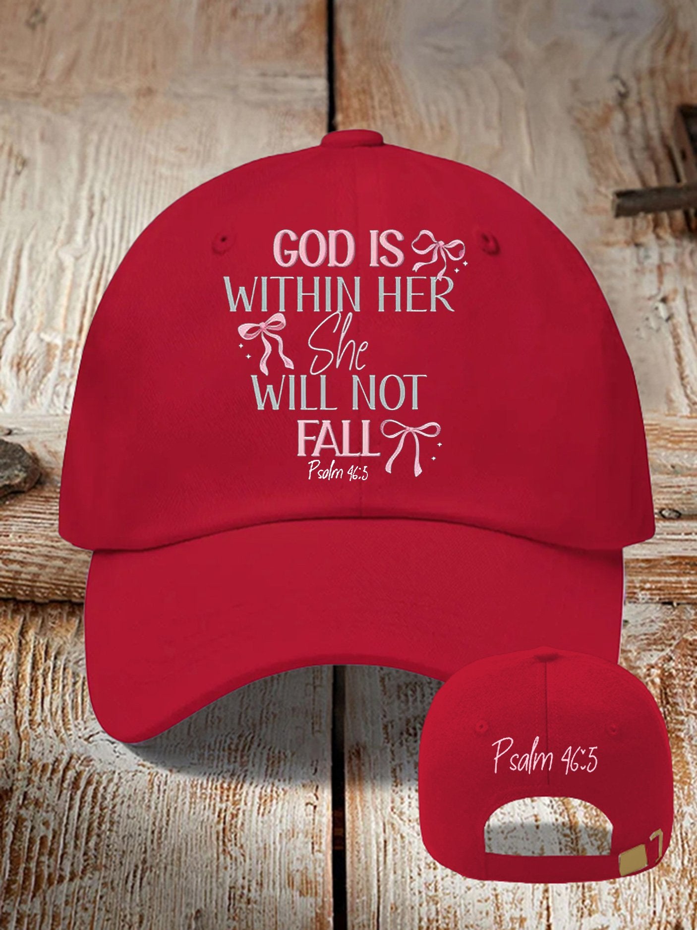 Retro God Is Within Her She Will Not Fall Psalms 46:5 Print Baseball Cap