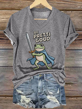 Women's casual Be Pretty Good frog T-shirt