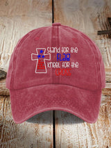 I Stand For The Flag I Kneel for The Cross Faith Print Baseball Cap