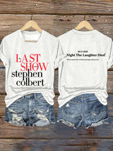 🔥Buy 3 Get 15% Off🔥V-Neck Retro Last Show 05.21.2026 The Night The Laughter Died After The Episode Ended. Hopefully People Laughed During The Show Print T-Shirt
