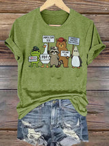 Women's  FDT Cartoon animals printed T-shirt