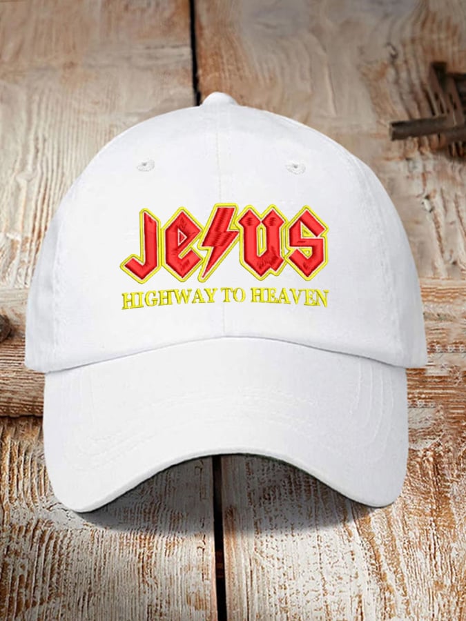 Jesus Highway To Heaven Print Baseball Cap