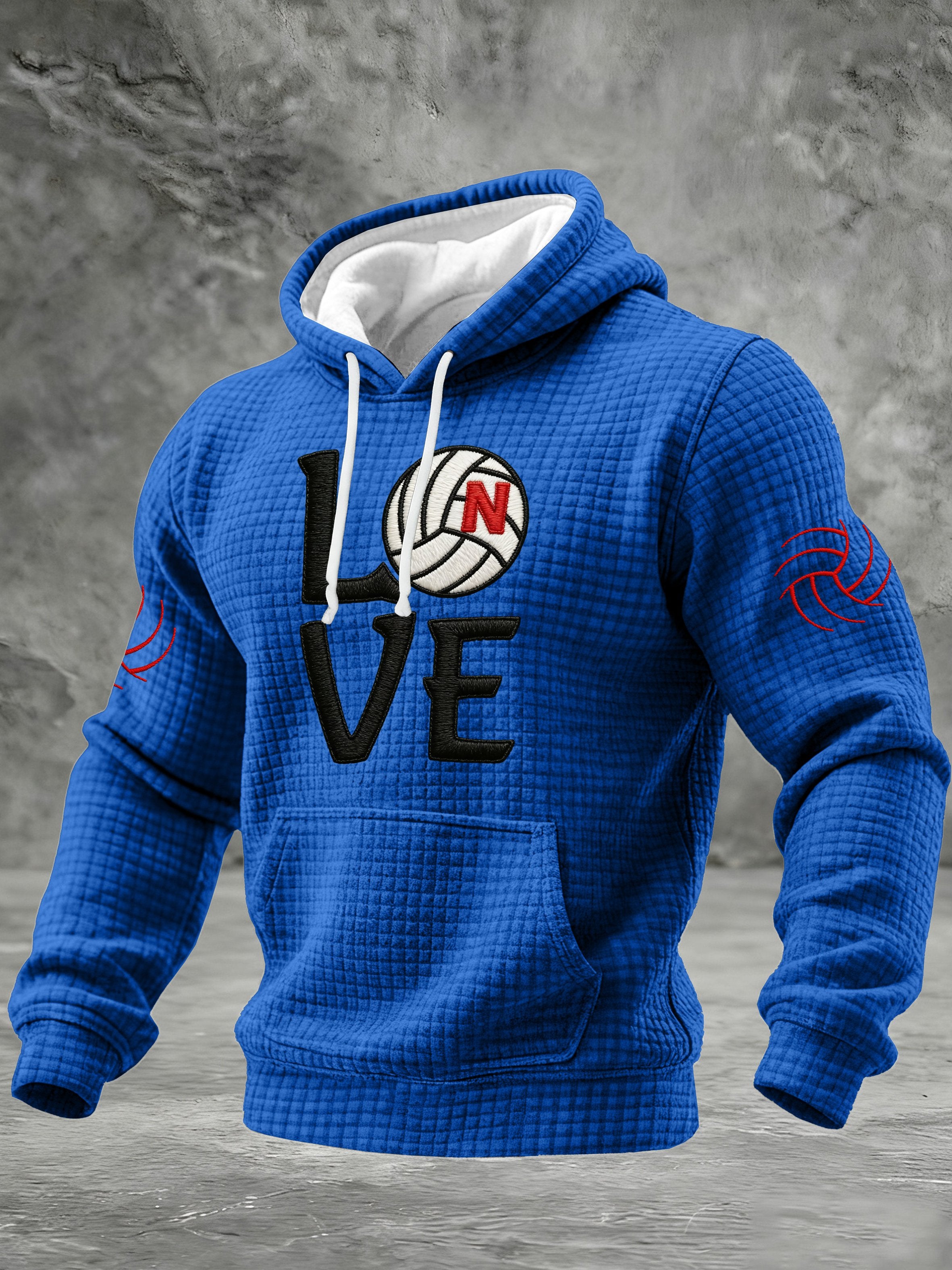 Men's Retro Volleyball Printed Hoodie