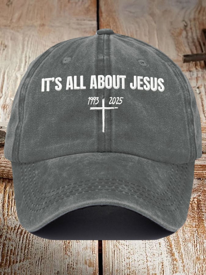It's All About Jesus Print Vintage Baseball Cap