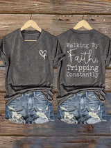 Women's Faith Cross Print T-Shirt