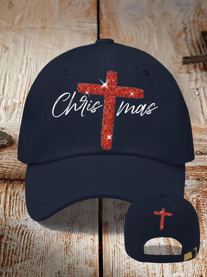 Retro Christmas Faith Cross Print Baseball Cap