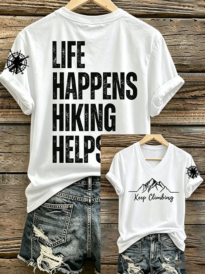 Women's Appalachian Trail Map Hiking Praising Teachers Print T-Shirt