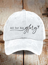 All For His Glory  Print Baseball Cap