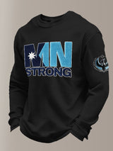 Men's Retro Minnesota Strong Print Casual Long-Sleeved Top