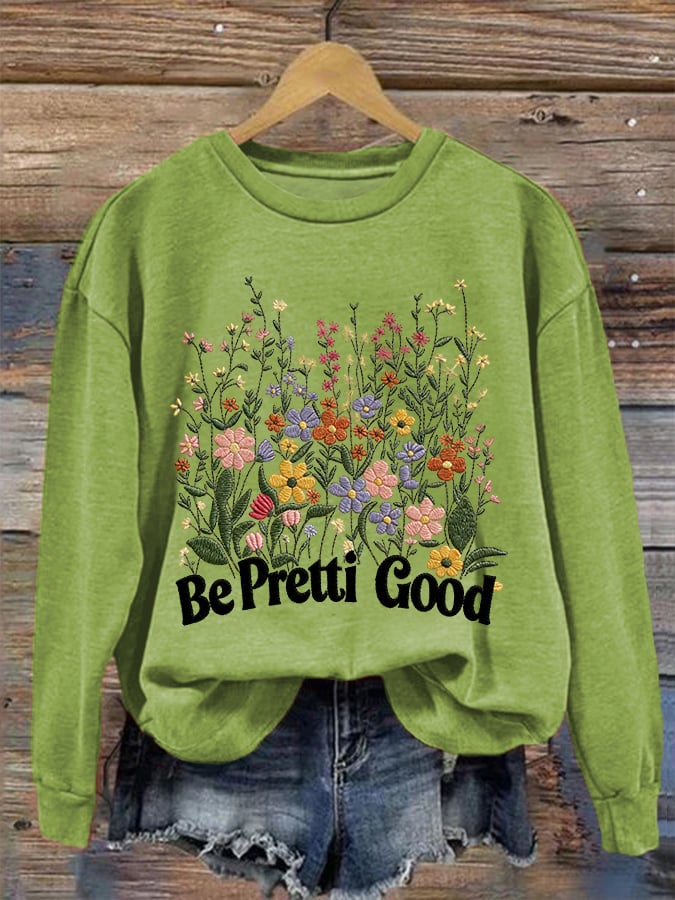 Women's Casual FDT Printed Long-Sleeve Sweatshirt