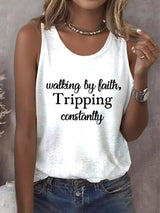 Women's Walking By Faith Tripping Constantly Print Vest