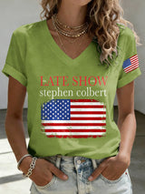 🔥Buy 3 Get 15% Off🔥V-Neck Retro Last Show Print T-Shirt
